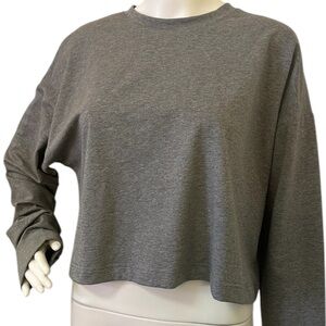 Long Sleeve Cropped Sweatshirt W/ Thumbholes